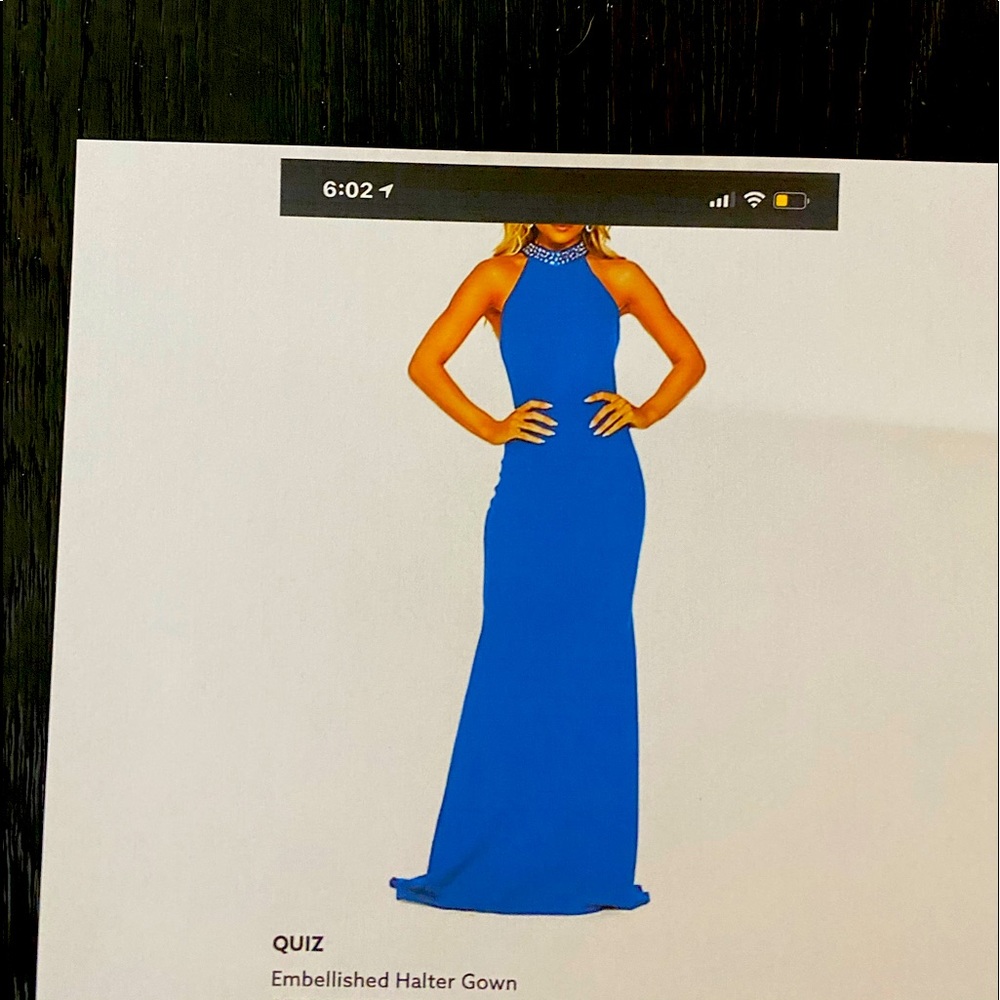 Quiz Embellished Halter Gown